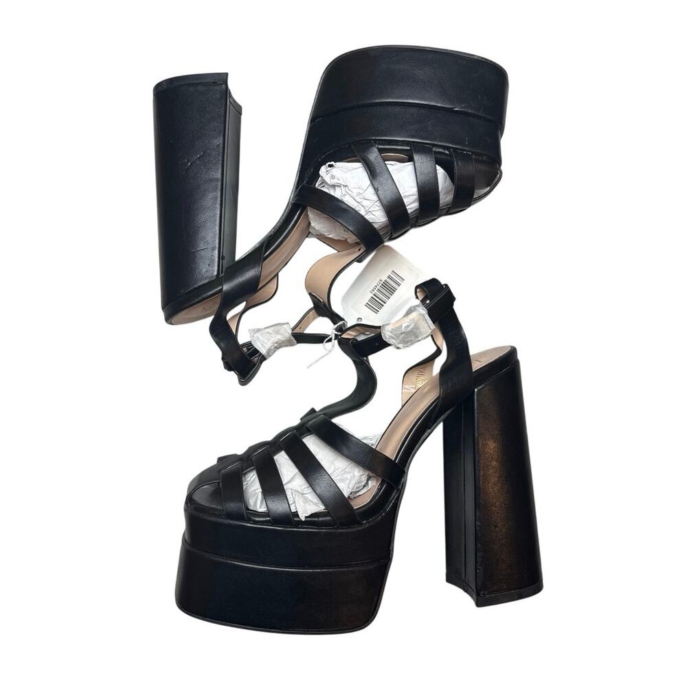 Lady Godiva Black Platform Open Toe Heels Size 10 Brand new (no box)